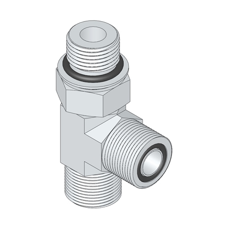 Hydraulic fitting - run tee