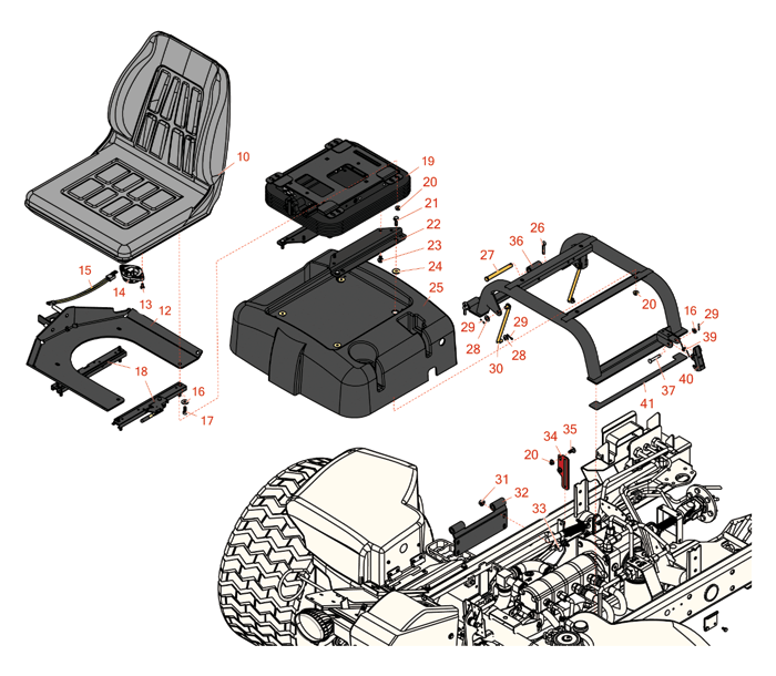 Seat parts suitable for your Toro Groundsmaster 4300-D