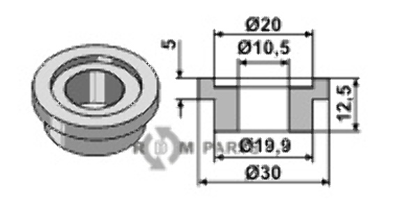 RDM Parts Bush for straw chopper flail blade