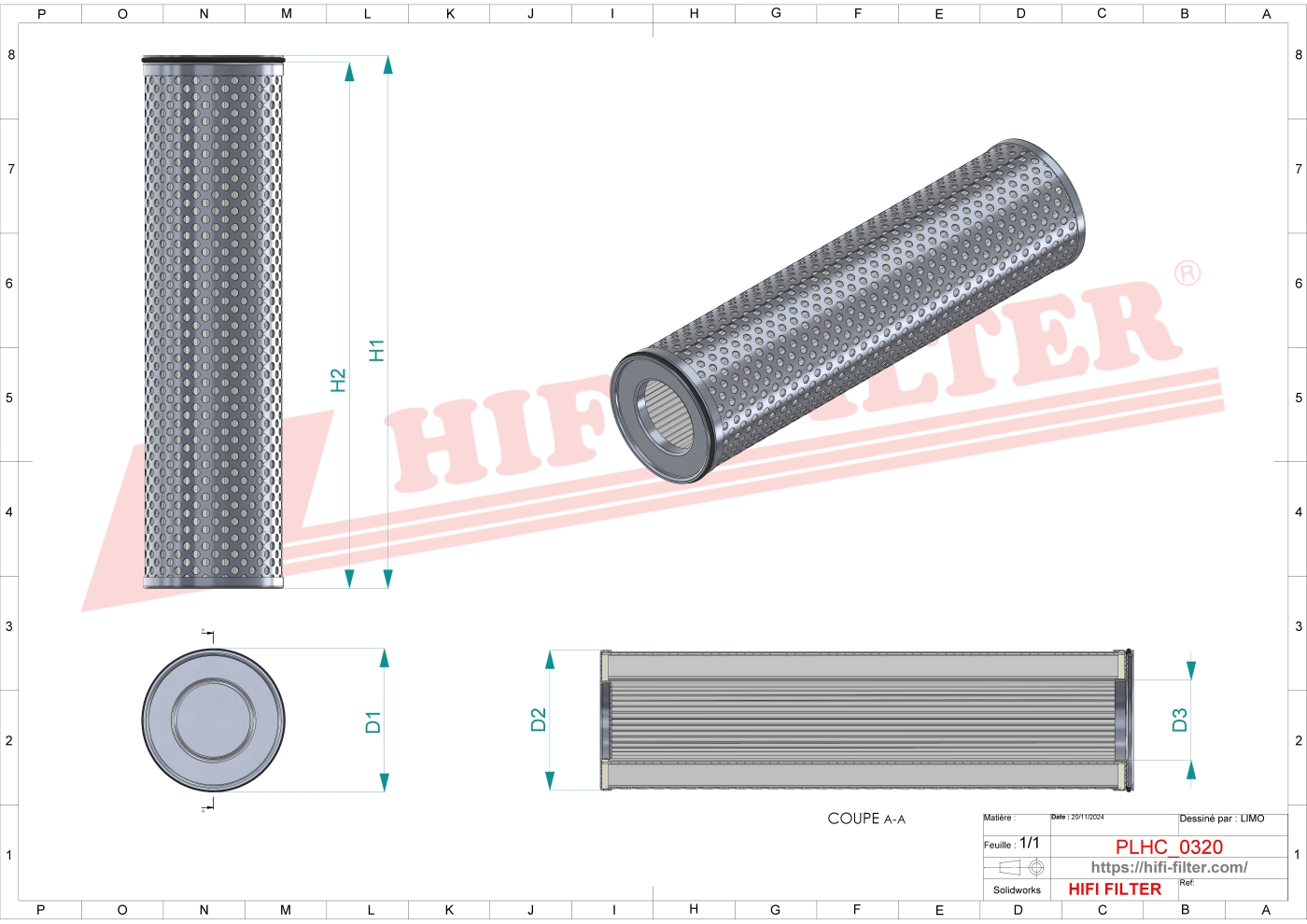 Hydraulic filter passend voor parker 935161