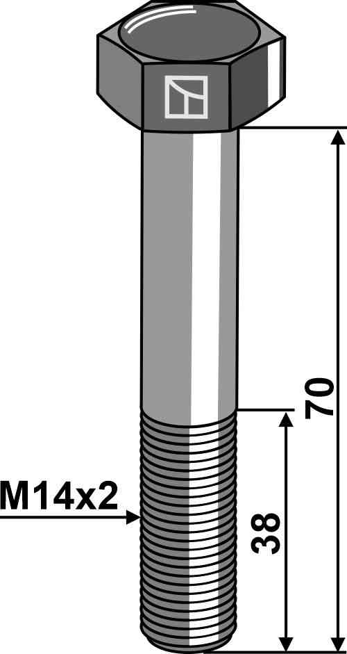 Veiligheidsbout M14 zonder moer passend voor Maschio / Gaspardo F01020207R