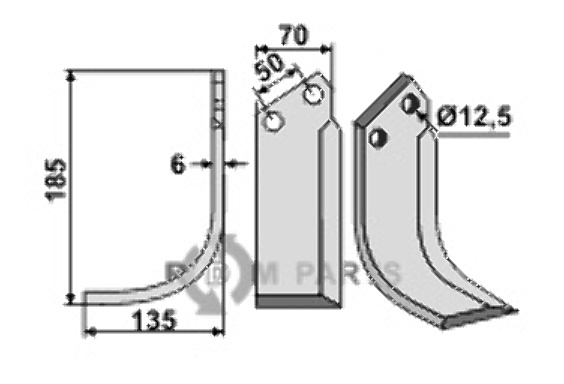 Blade, left model fitting for Celli 522506