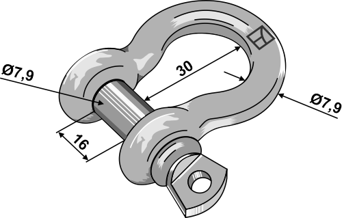 Geschweißter Schäkel 7,9mm verzinkt