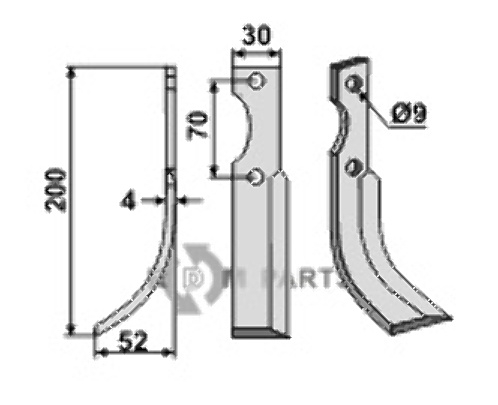 Blade, left model fitting for Honda F28/AD-CD F28/S