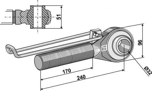 Tie-rod M42x3 - 170