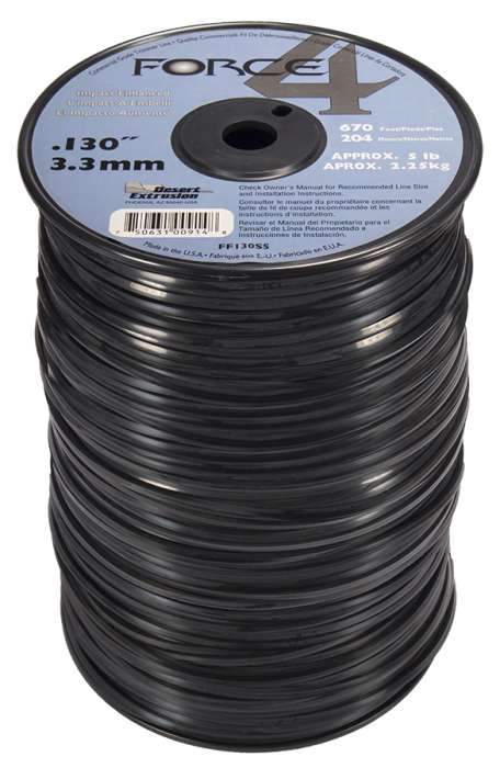 Trimmer line force 4™ shaped black .130" / 3.3mm