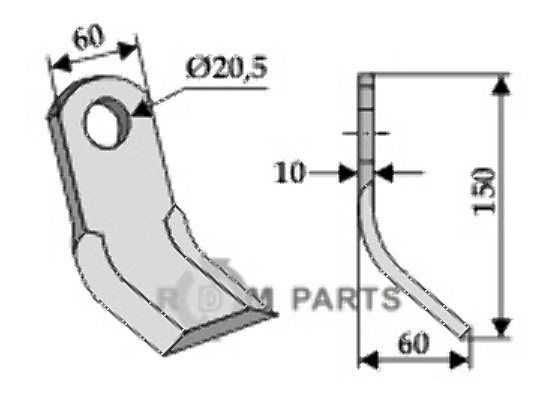 RDM Parts Y-blade fitting for Maschio / Gaspardo MTB