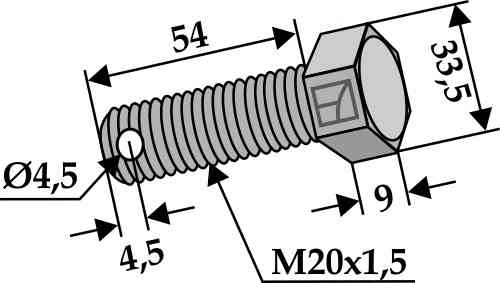 Bolt m20x1,5x54 - 10.9 63-glb-900 Bolt m20x1,5x54 - 10.9 63-glb-900