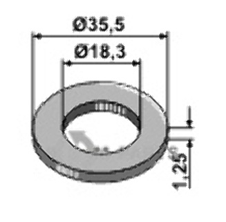 Verende schijf - Ø35,5x1,25xØ18,3 63-as-10