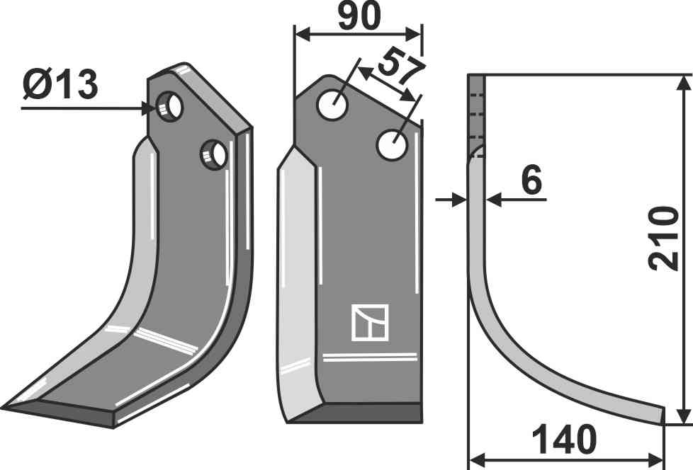 Kniv, højre model passer til Howard 9949
