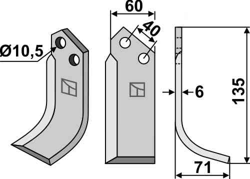 Blade, right model fitting for Nardi 5C5015