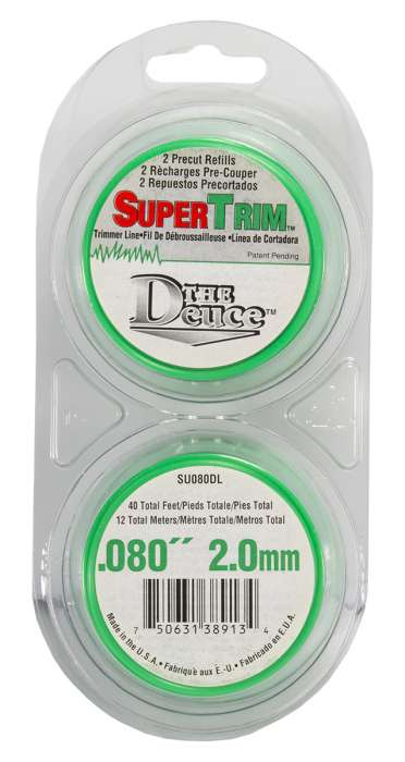 Trimmer line supertrim™ round green 2 x 20' deuce .080" / 2.0mm