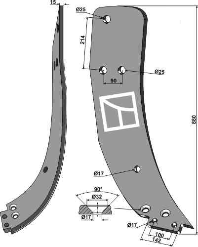 Subsoiling shank - right model
