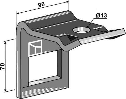 Clamp for tine 60 x 10