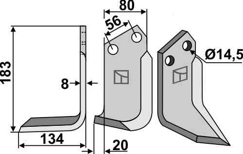 Blade, left model fitting for Tortella 2985216