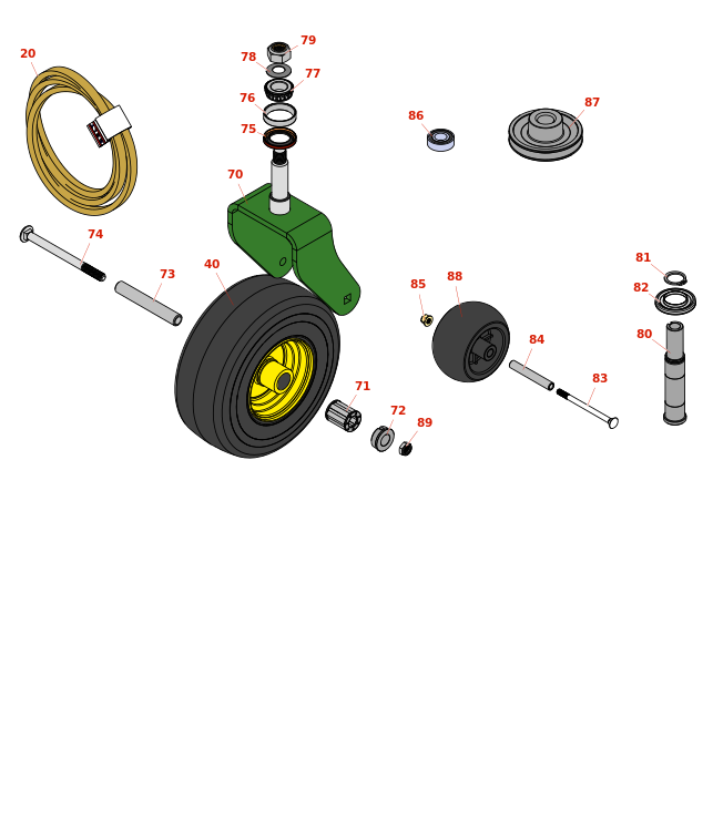 John Deere 648M Quik Trak Rotary Mower 48in Deck onderdelen