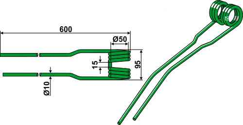 Hay tine fitting for Deutz-Fahr VF166442899.88