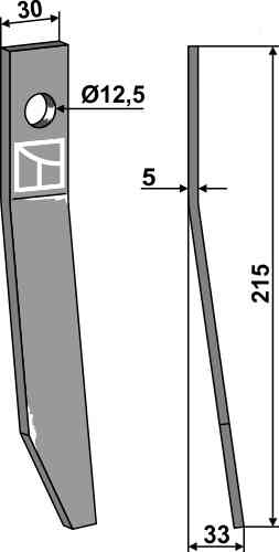 Finger - left fitting for Kverneland - Taarup KT39113000