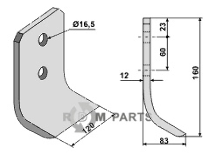 RDM Parts Trencher blade fitting for Mulag TM60190067 - 141261