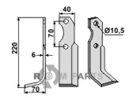 Blade, left model fitting for Brumital-Agris 20Z06