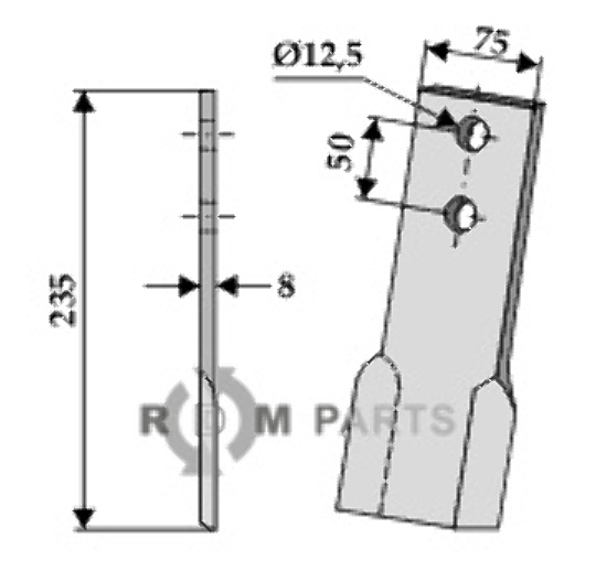 RDM Parts Klepelmes, links