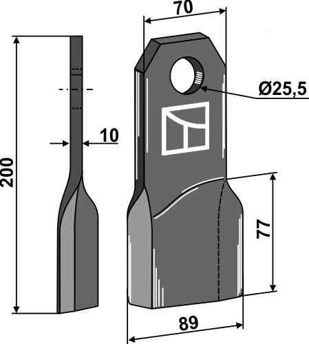 RDM Parts Mulchkniv, højre egnet til Fehrenbach M200R