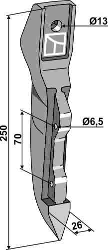 Share blade fitting for Gaspardo 19203530