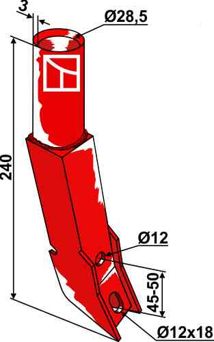 Seed tube fitting for Kverneland AC430308