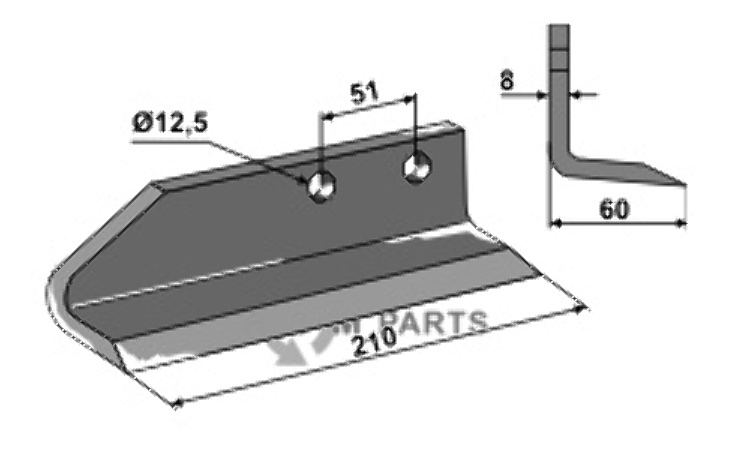 RDM Parts Trencher blade - left model