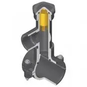 PVC Hot Tap-zadel, PVC grijs - RVS 316-bouten