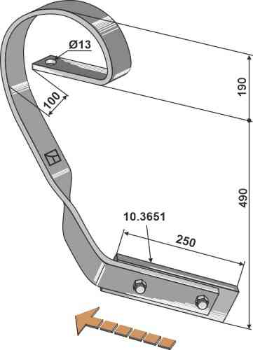 Brake tine, right model