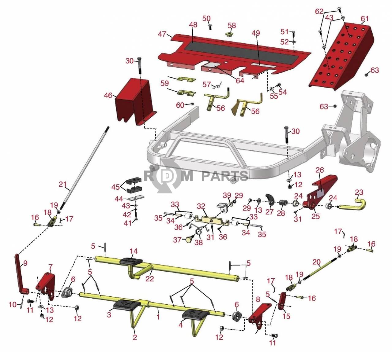 Replacement parts for Toro 3050 Control Pedal