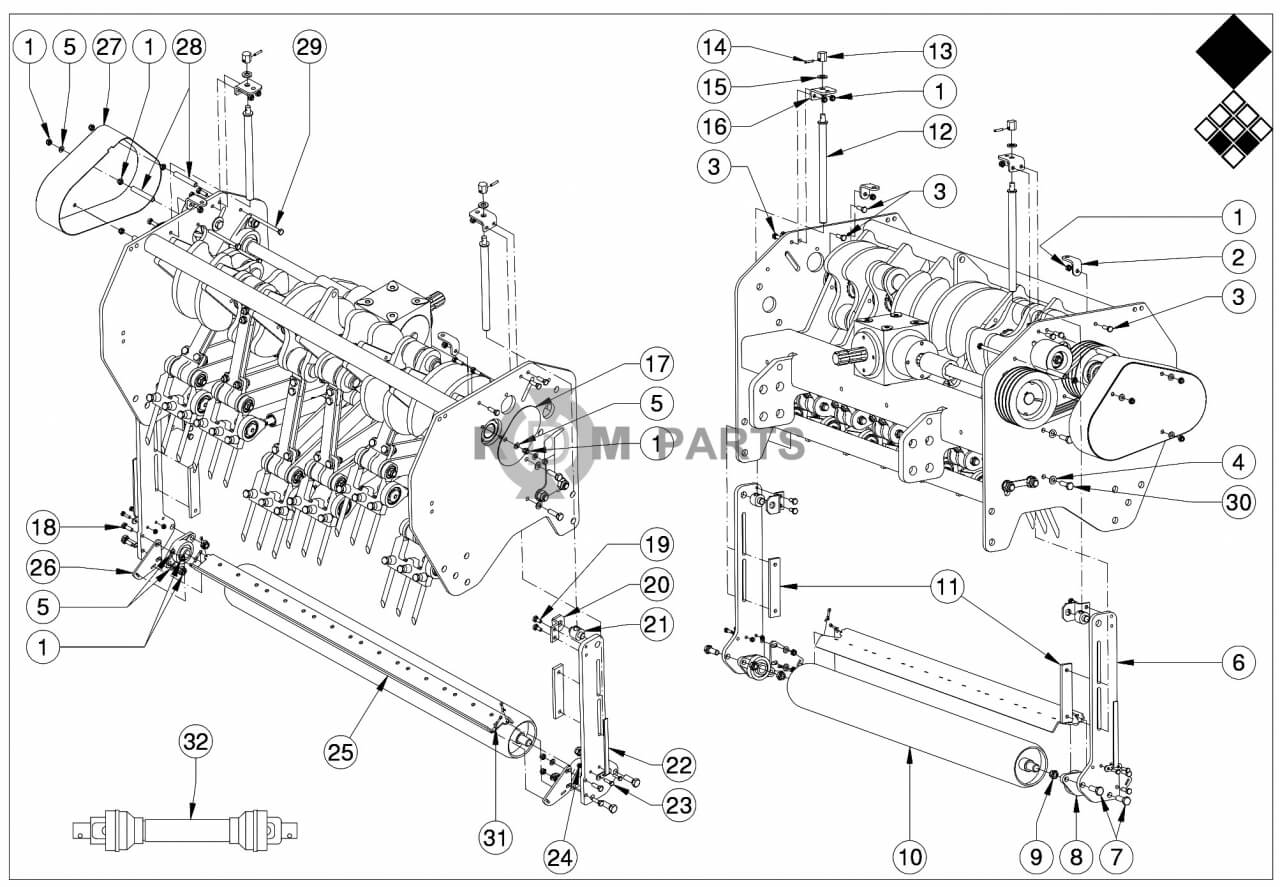 Replacement parts for VD7110 Hoogteverstelling