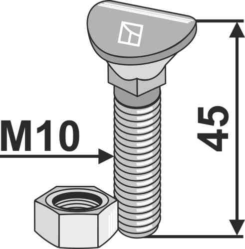 Cultivator bolt - M10x45 - 10.9