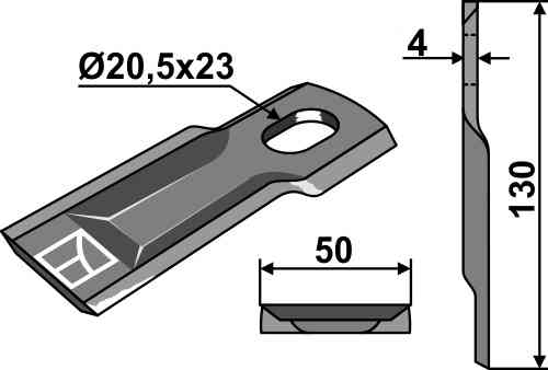 Rotary mower blade fitting for Agram 56110500