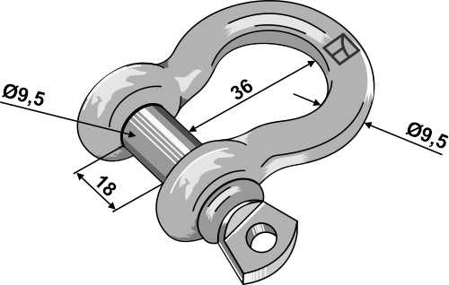 Geschweißter Schäkel 9,5mm verzinkt