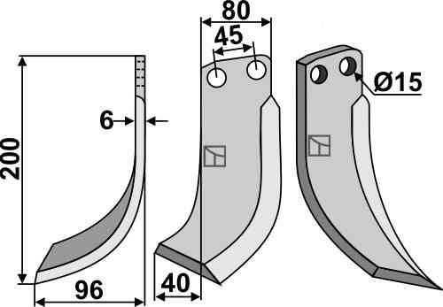 Fräsmesser, linke Ausführung geeignet für Eberhardt 1561 Fräsmesser, linke Ausführung geeignet für Eberhardt 1561