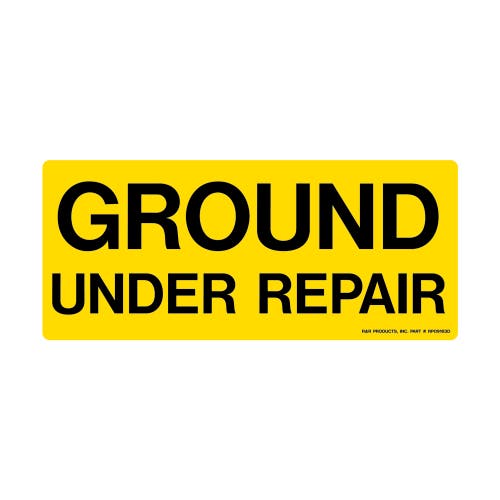 Decal - ground under repair yellow/black