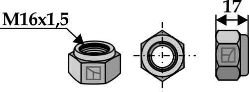 Zeskantborgmoer - m16x1,5 - 10.9 51-mu16-1