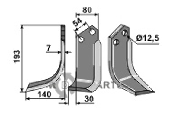 Blade, left model fitting for Badalini 3226