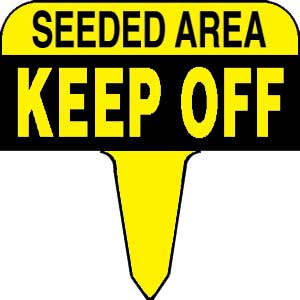 Sign - seeded area keep off