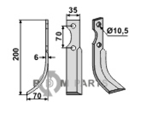 Fräsmesser, linke Ausführung geeignet für S.E.P. 60-70-100 / 207844