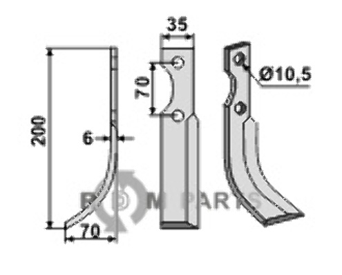 Blade, left model fitting for S.E.P. 60-70-100 / 207844