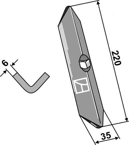 Straight share fitting for Kverneland KW111099000