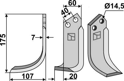 Blade, left model fitting for Maletti MA1302178 Blade, left model fitting for Maletti MA1302178