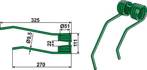 Hay tine fitting for Kverneland - Taarup 66829000