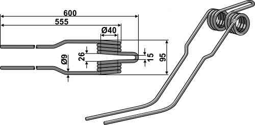 Hay tine fitting for Deutz-Fahr 16502735