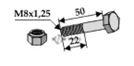 Bolt with self-locking nut - 5/16''unf 63-51638