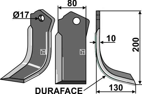 Blade duraface, right model cel-58r-dura