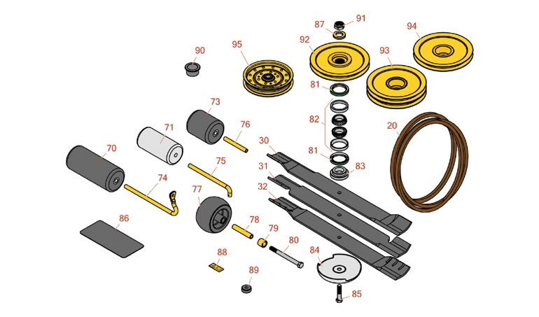 Cutting deck 72'' parts suitable for your Toro 360 Model 30481